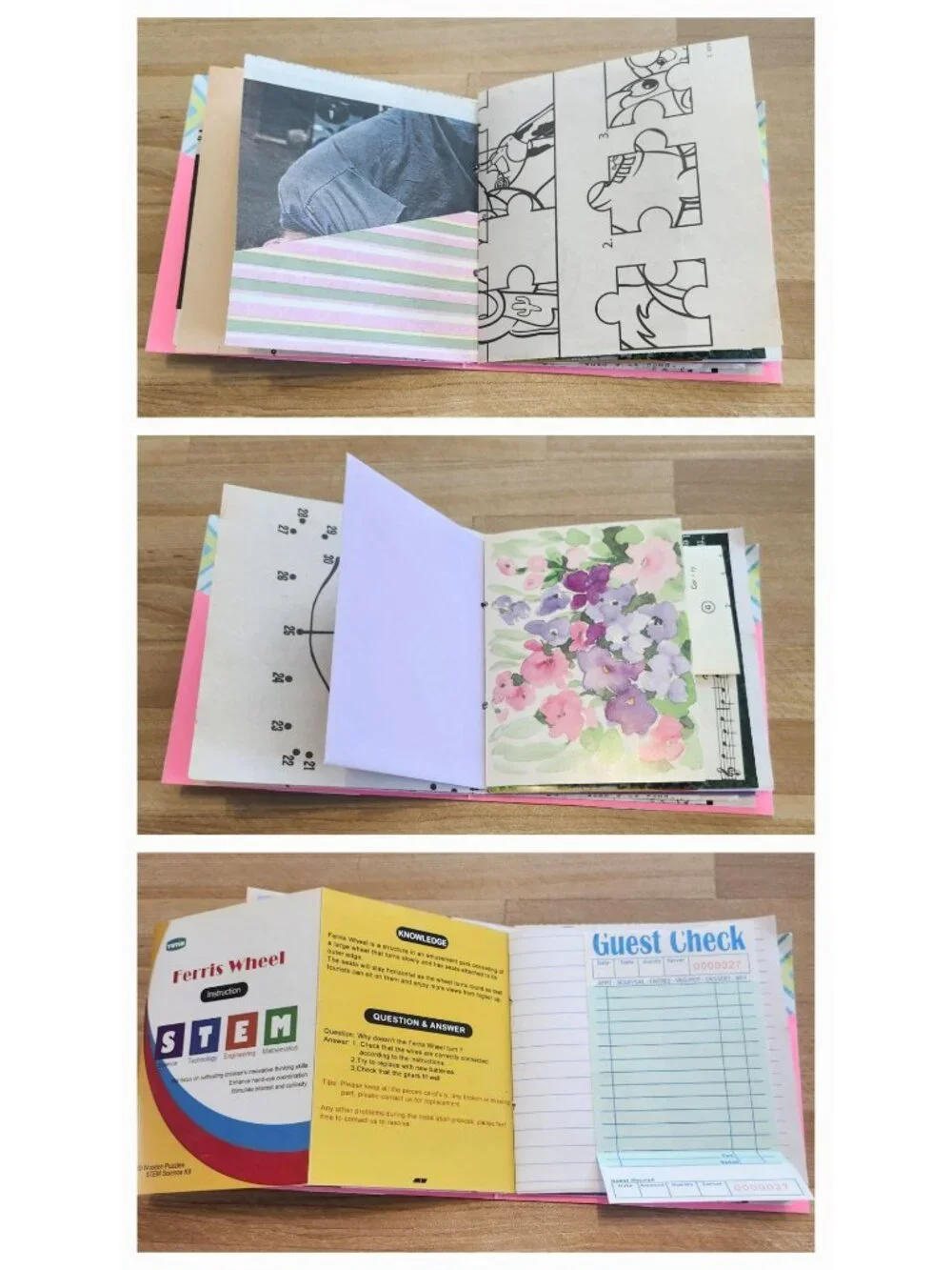 Junk Journal Handmade 96 pages Floral
